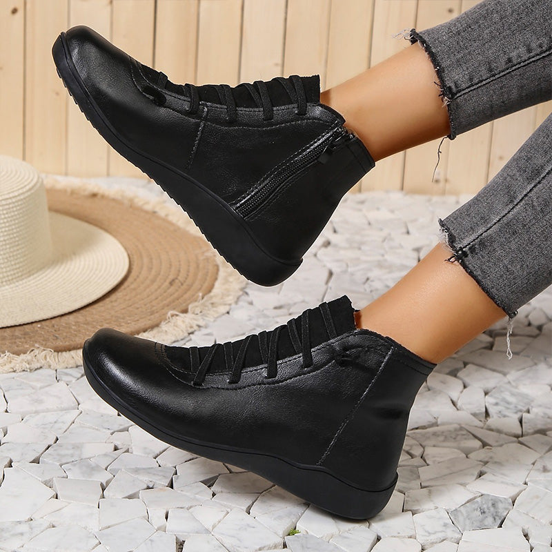 Léonie Bottines À Lacets Élastiques Et Zip Semelle Souple Femme