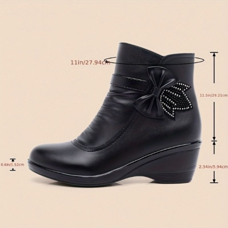 Clara Bottines Compensées À Nœud Doublées Polaire Femme