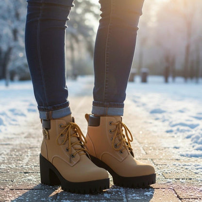 Capucine Bottines À Lacets Talon Carré Et Semelle Crantée Femme