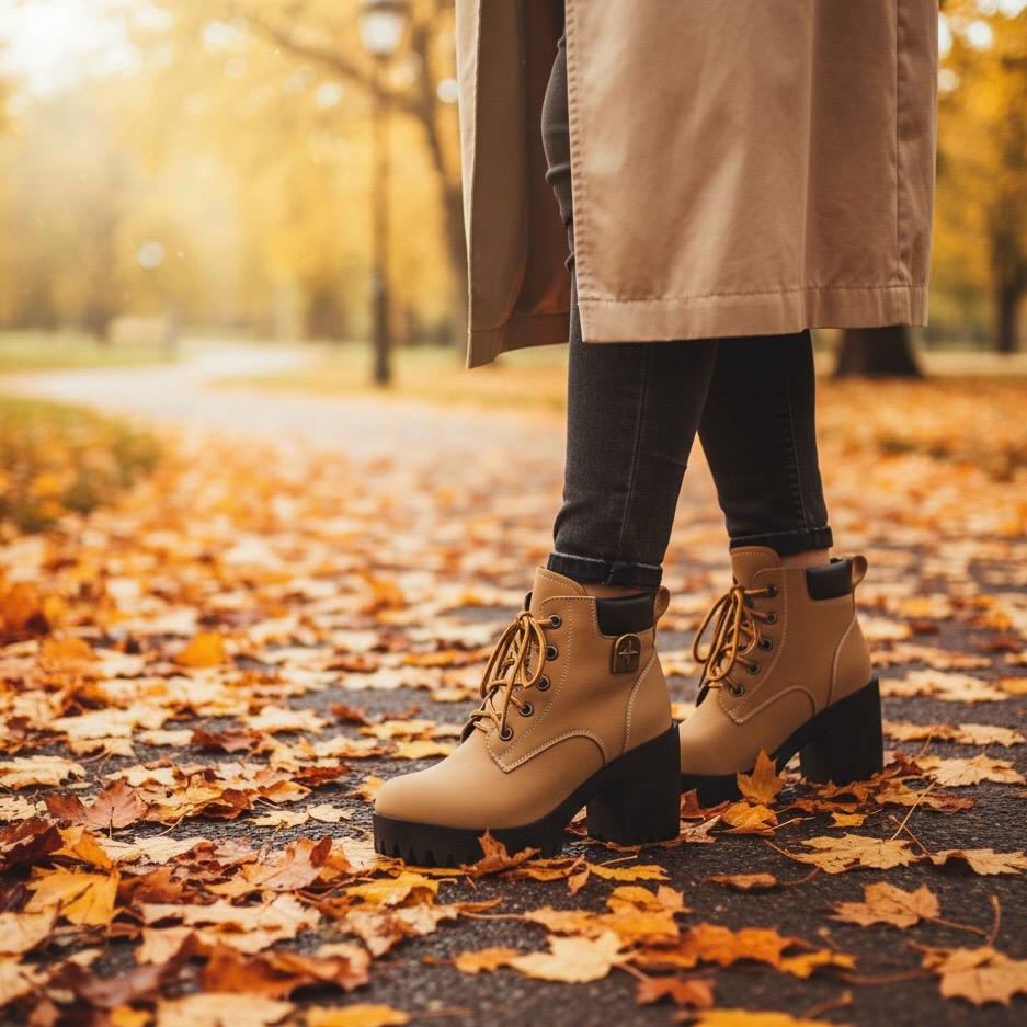 Capucine Bottines À Lacets Talon Carré Et Semelle Crantée Femme