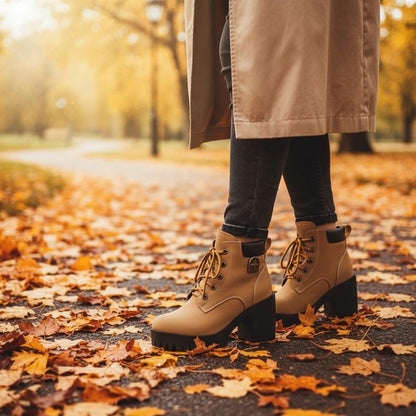 Capucine Bottines À Lacets Talon Carré Et Semelle Crantée Femme
