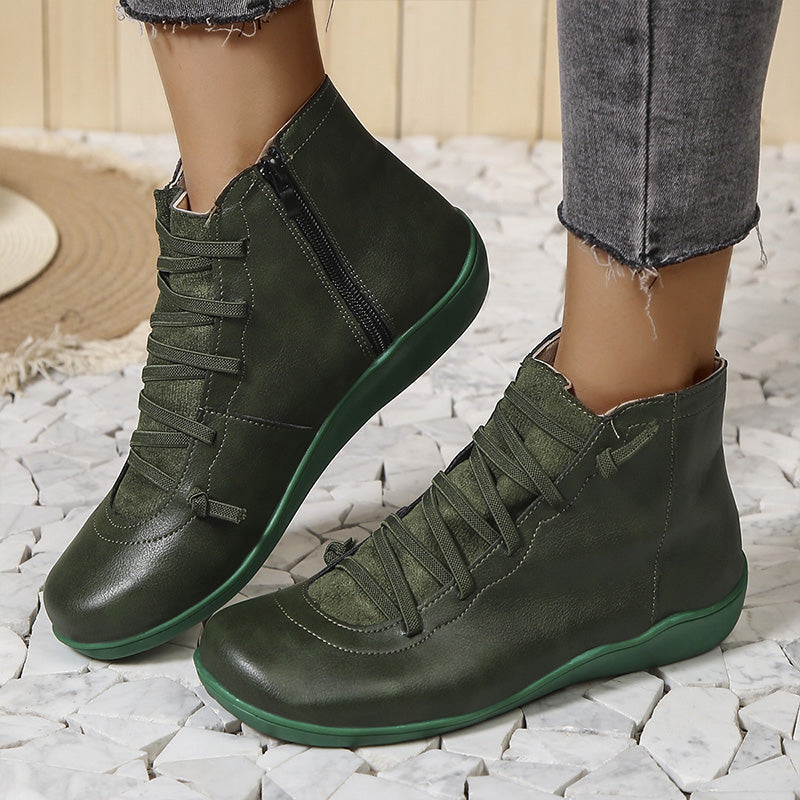 Léonie Bottines À Lacets Élastiques Et Zip Semelle Souple Femme