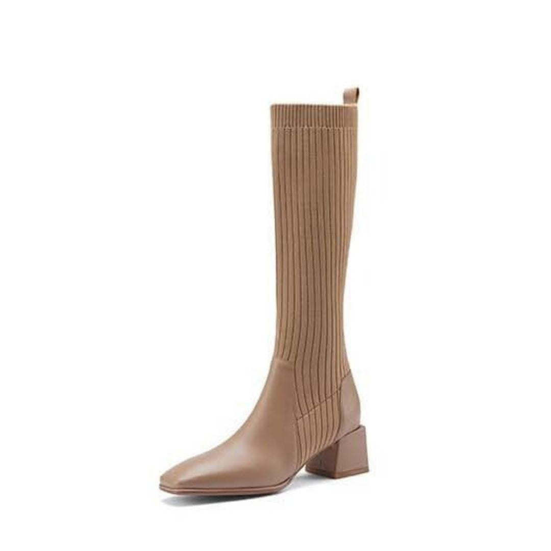 Isaure Bottes Chaussette En Maille À Talon Carré Femme