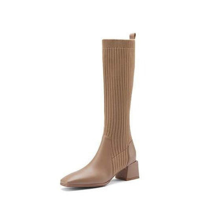 Isaure Bottes Chaussette En Maille À Talon Carré Femme