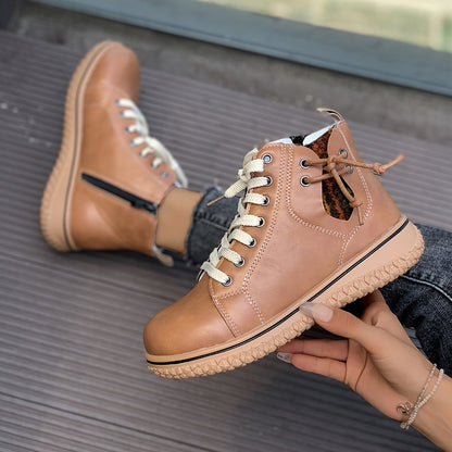 Romane Bottines À Lacets Et Zip Semelle Gomme Femme