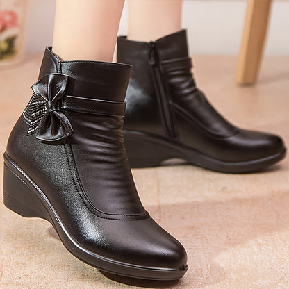 Clara Bottines Compensées À Nœud Doublées Polaire Femme