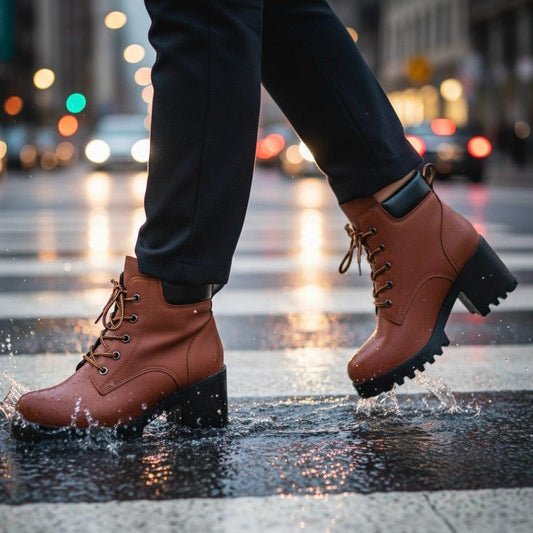 Capucine Bottines À Lacets Talon Carré Et Semelle Crantée Femme