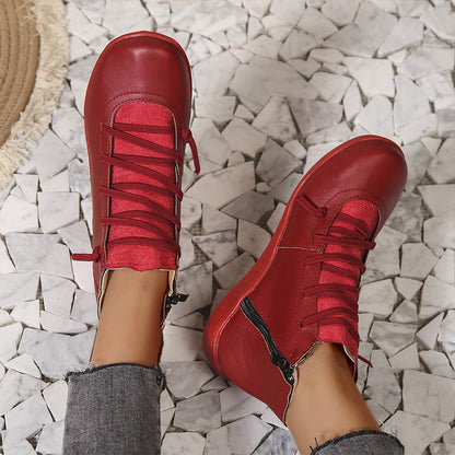 Léonie Bottines À Lacets Élastiques Et Zip Semelle Souple Femme