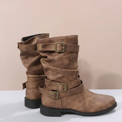 Nathalie Bottes Mi-Mollet Froncées À Double Boucle Femme
