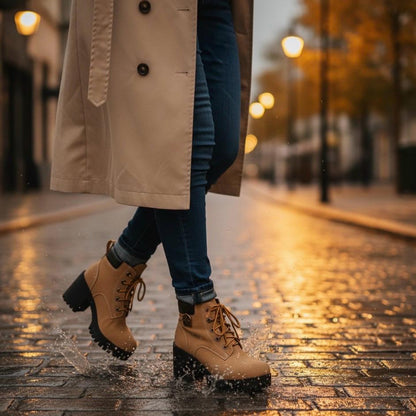 Capucine Bottines À Lacets Talon Carré Et Semelle Crantée Femme