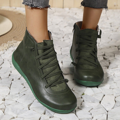 Léonie Bottines À Lacets Élastiques Et Zip Semelle Souple Femme
