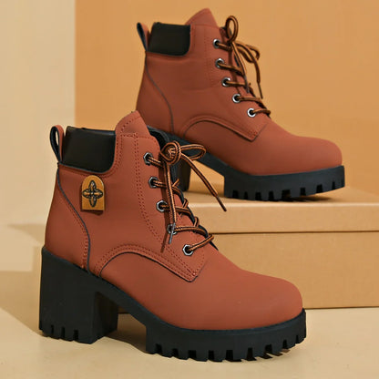 Capucine Bottines À Lacets Talon Carré Et Semelle Crantée Femme
