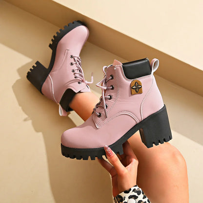Capucine Bottines À Lacets Talon Carré Et Semelle Crantée Femme