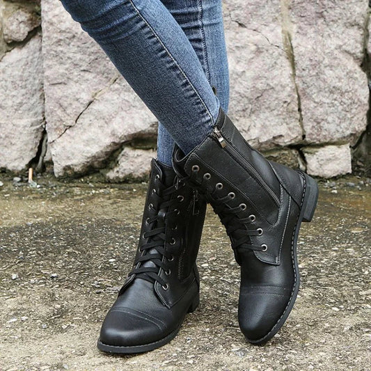 Zoé Bottes Montantes À Lacets Et Zip Latéral Femme