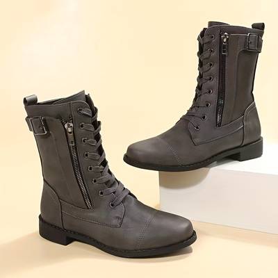 Zoé Bottes Montantes À Lacets Et Zip Latéral Femme