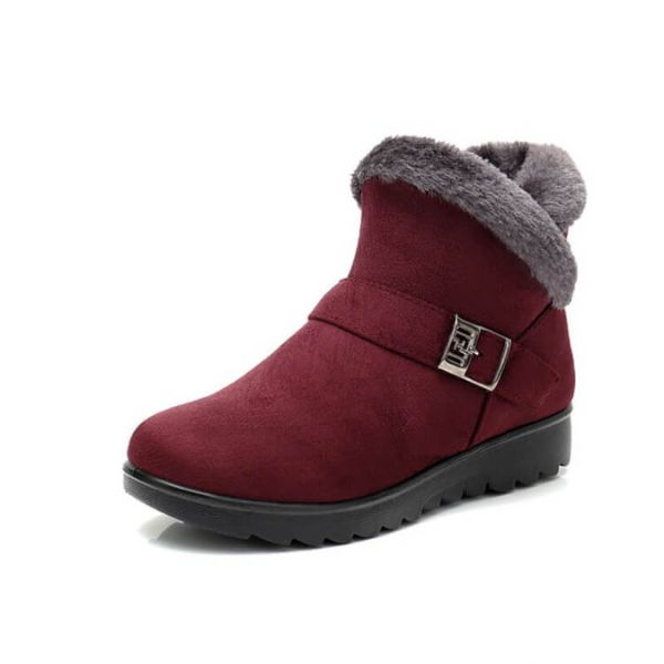 Salomé Bottines Fourrées Effet Daim À Boucle Femme