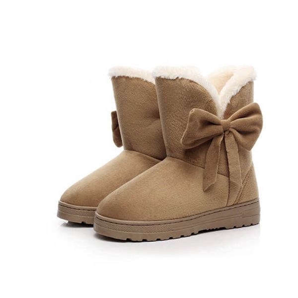 Simone Bottines Fourrées Effet Daim À Nœud Femme