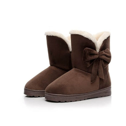 Simone Bottines Fourrées Effet Daim À Nœud Femme