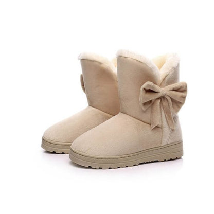 Simone Bottines Fourrées Effet Daim À Nœud Femme