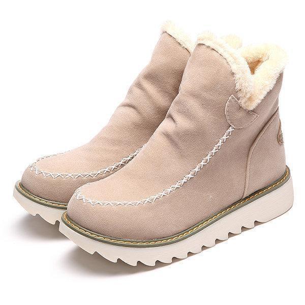 Élodie Bottines Fourrées Effet Daim À Surpiqûres Femme