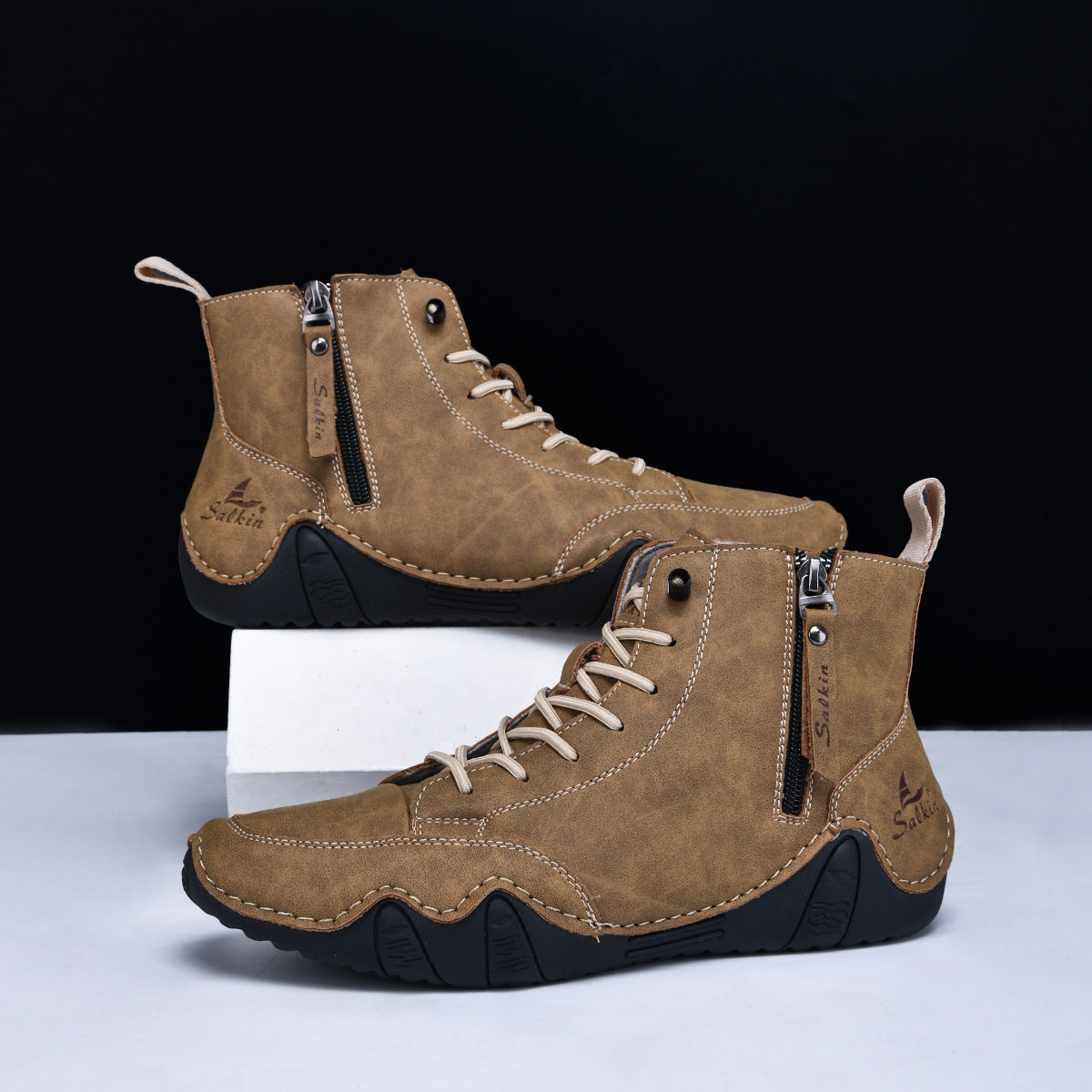 Henri Bottines Zippées Semelle Ondulée Homme