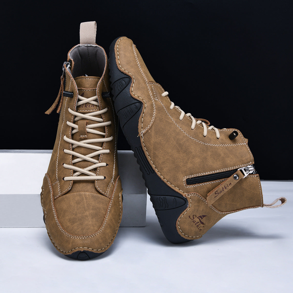 Henri Bottines Zippées Semelle Ondulée Homme