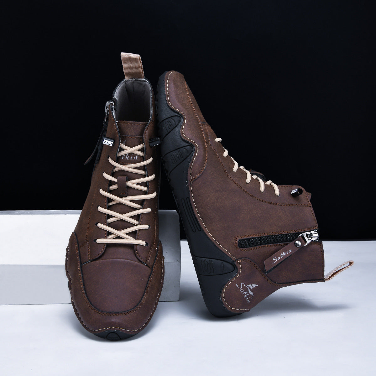 Henri Bottines Zippées Semelle Ondulée Homme