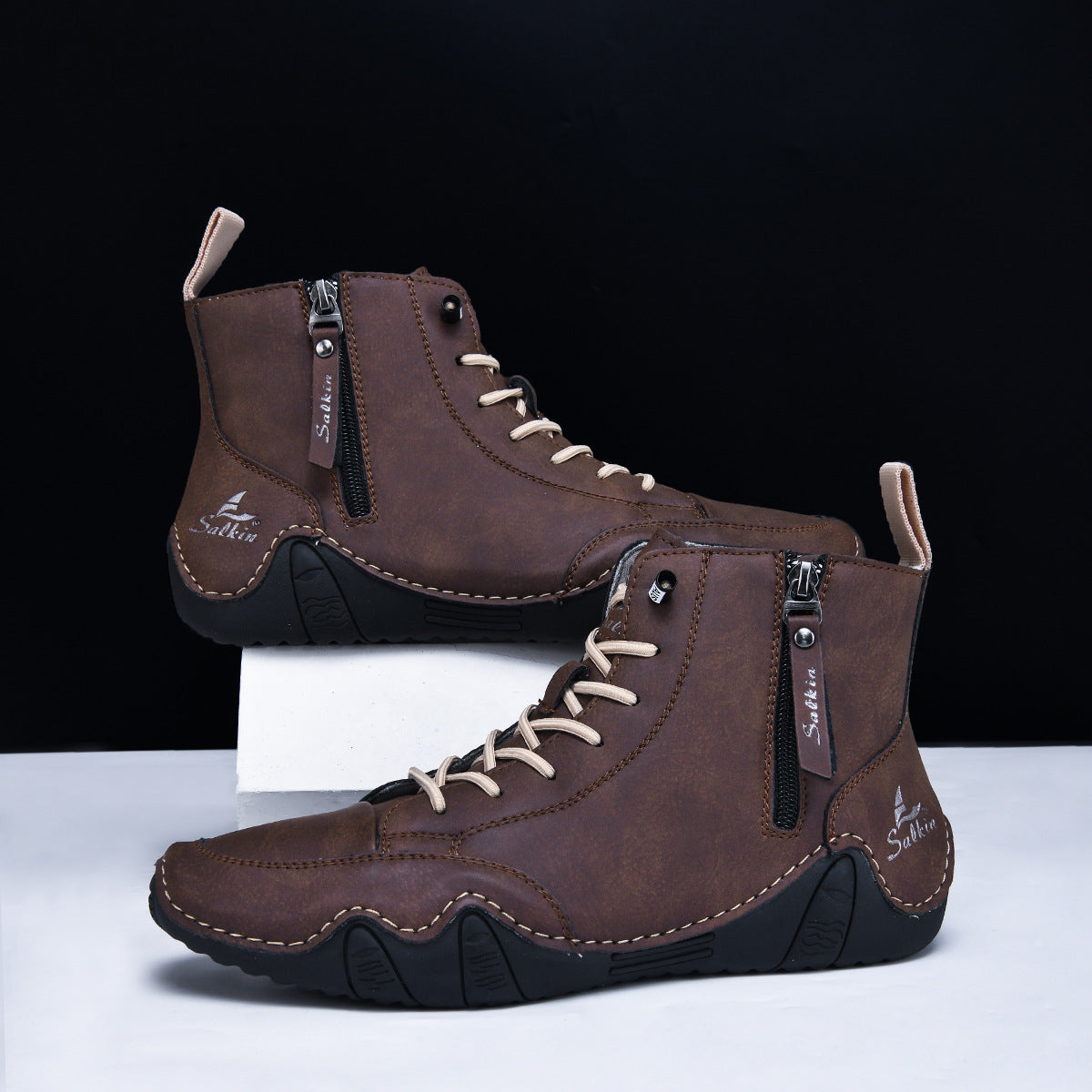 Henri Bottines Zippées Semelle Ondulée Homme
