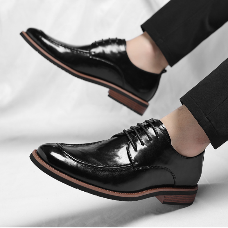Sacha Derbies Aspect Cuir Poli Homme