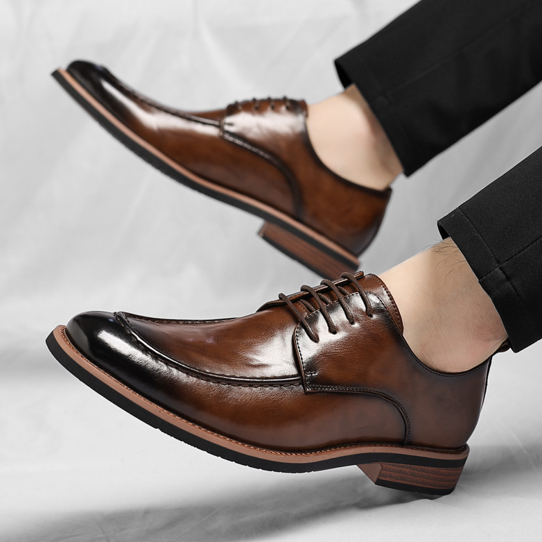 Sacha Derbies Aspect Cuir Poli Homme