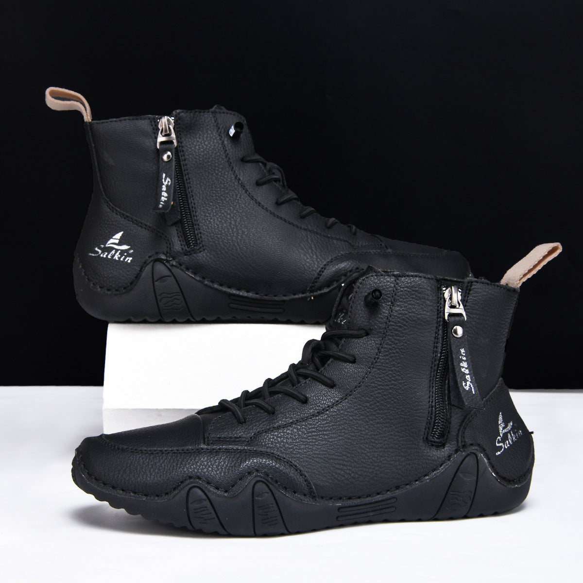 Henri Bottines Zippées Semelle Ondulée Homme