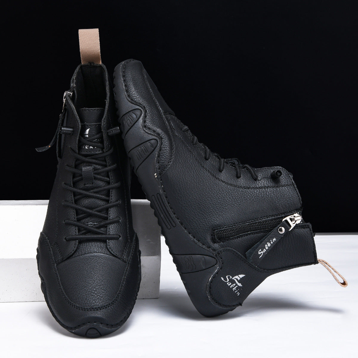 Henri Bottines Zippées Semelle Ondulée Homme