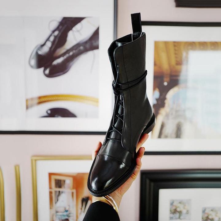 Élise Bottines Aspect Cuir À Lacets Et Bout Pointu Femme