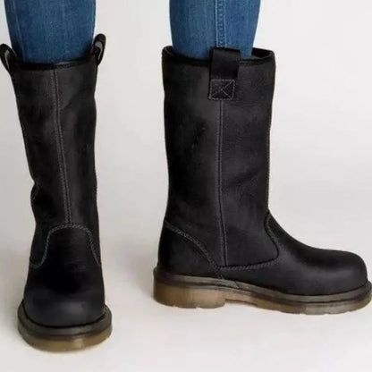 Lucile Bottes Mi-Mollet Western Doublées À Tirettes Femme