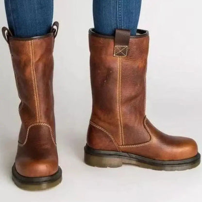 Lucile Bottes Mi-Mollet Western Doublées À Tirettes Femme