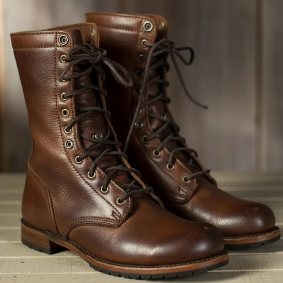 Émeline Bottes Mi-Mollet À Lacets Et Revers Boutonné Femme