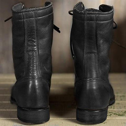 Émeline Bottes Mi-Mollet À Lacets Et Revers Boutonné Femme