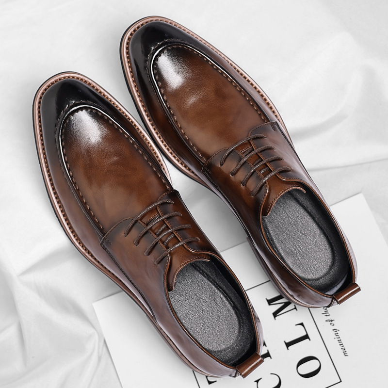 Sacha Derbies Aspect Cuir Poli Homme