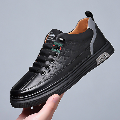 Thomas Baskets Aspect Cuir À Surpiqûres Homme