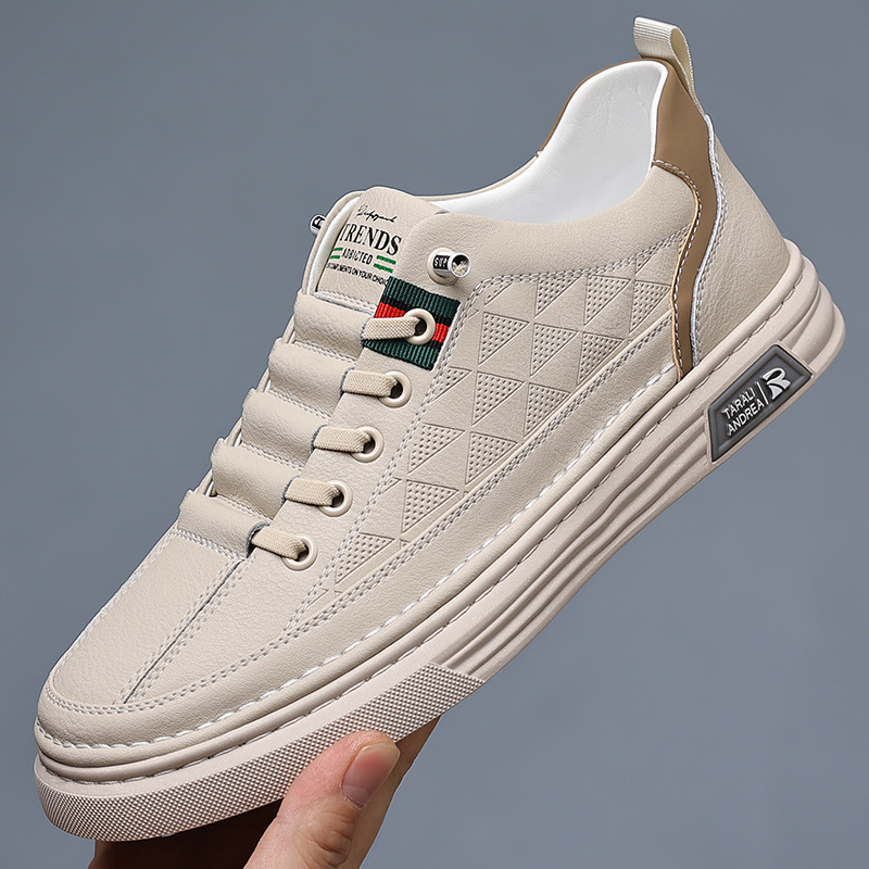 Thomas Baskets Aspect Cuir À Surpiqûres Homme