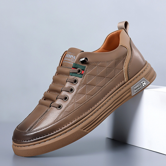 Thomas Baskets Aspect Cuir À Surpiqûres Homme