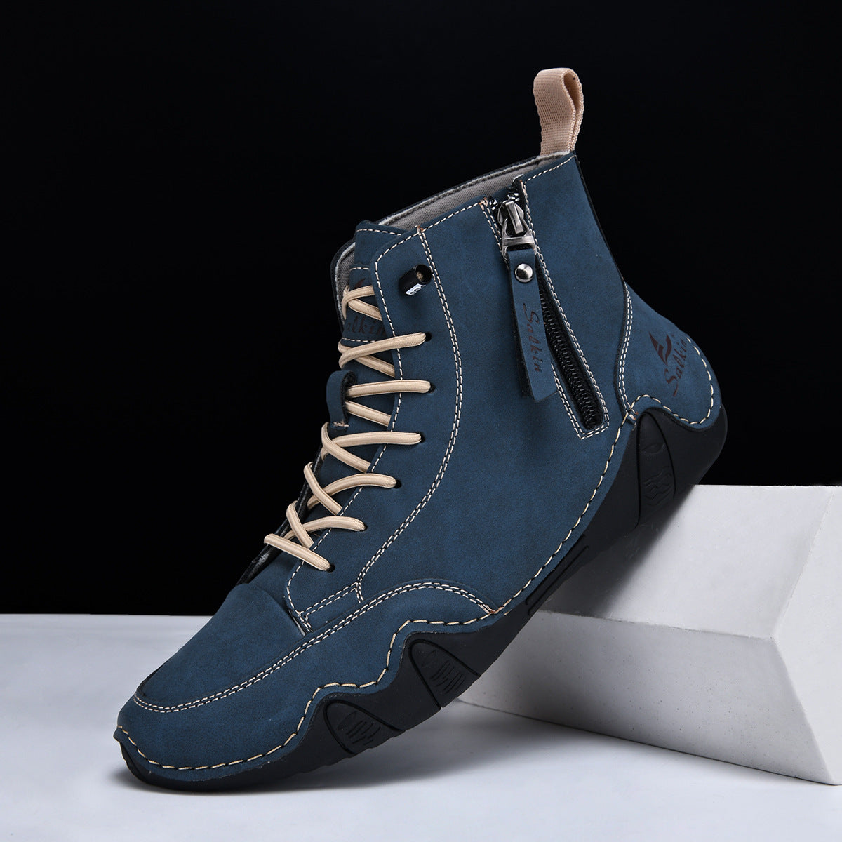 Henri Bottines Zippées Semelle Ondulée Homme