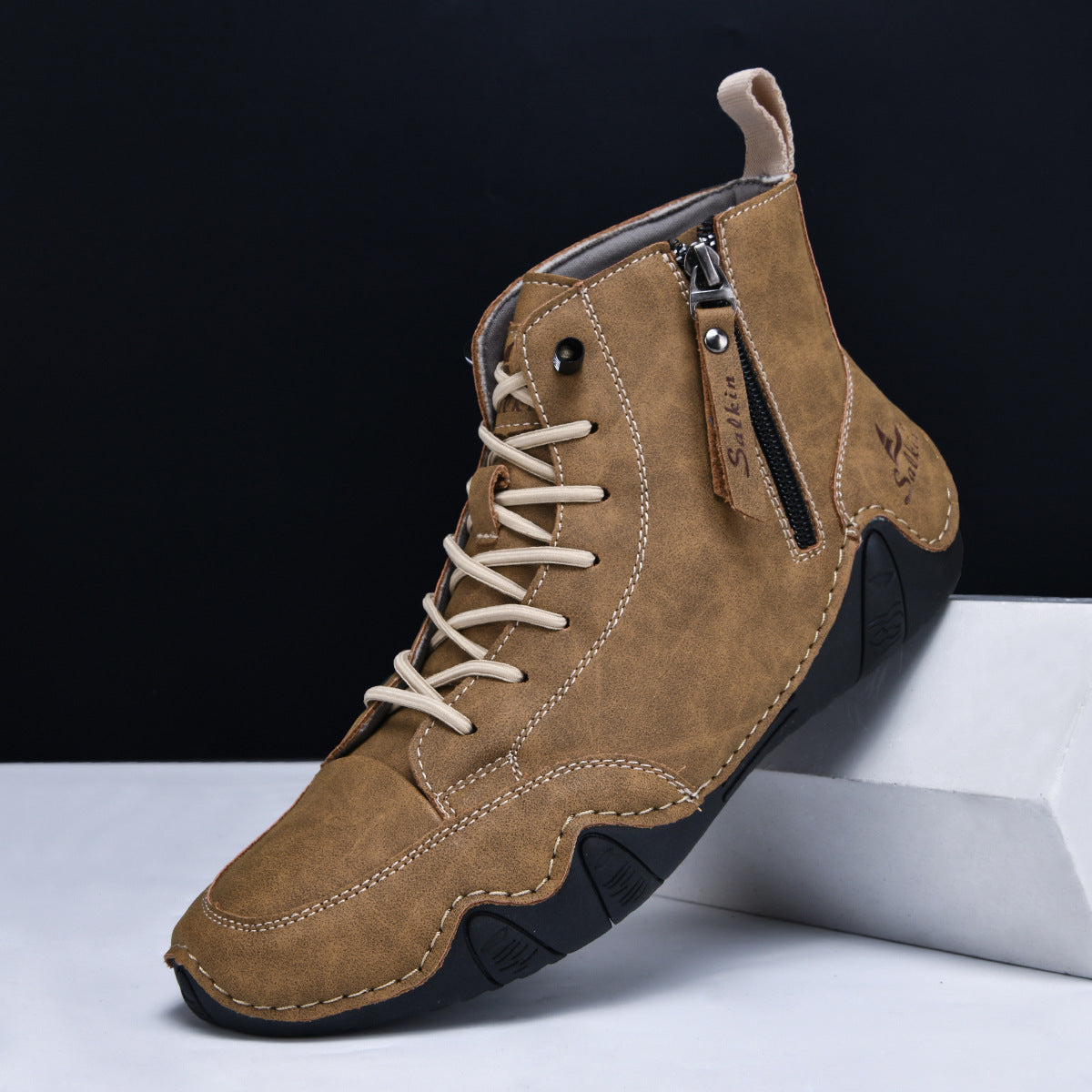 Henri Bottines Zippées Semelle Ondulée Homme