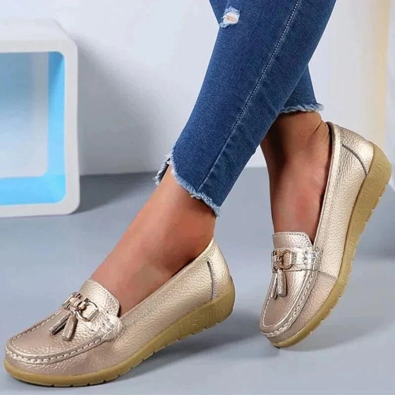 Melya Mocassins En Cuir Véritable À Semelle Ergonomique Femme