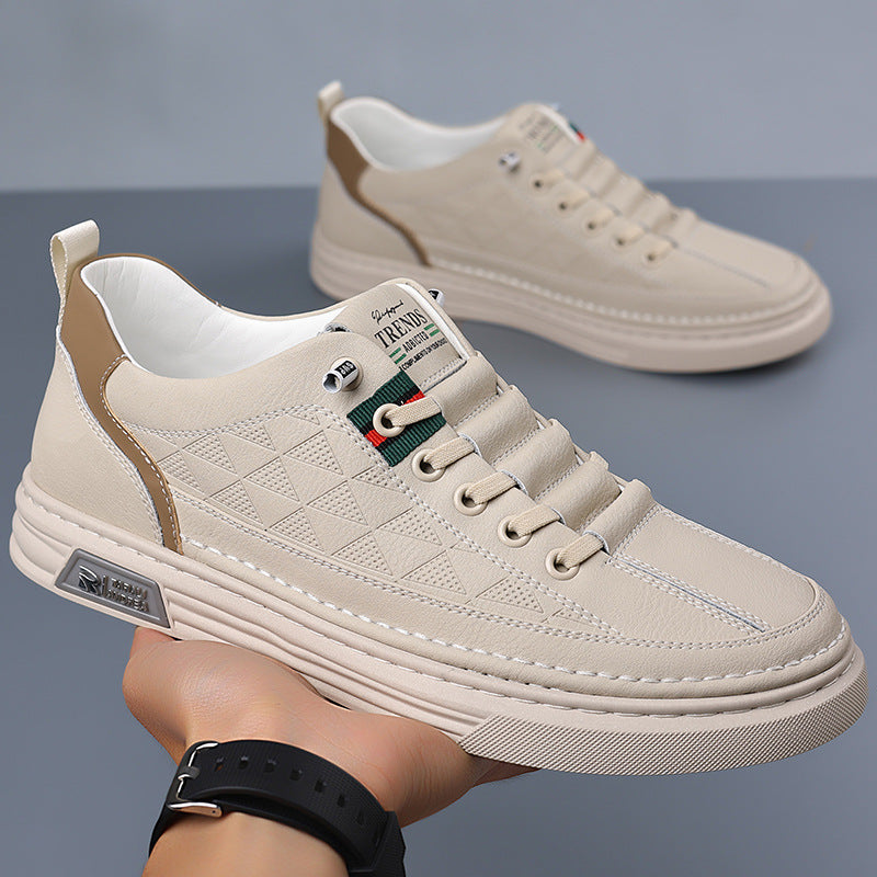 Thomas Baskets Aspect Cuir À Surpiqûres Homme