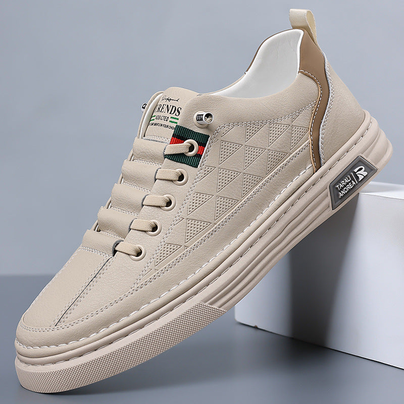 Thomas Baskets Aspect Cuir À Surpiqûres Homme