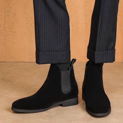 Léon Bottines Effet Daim À Tirette Homme