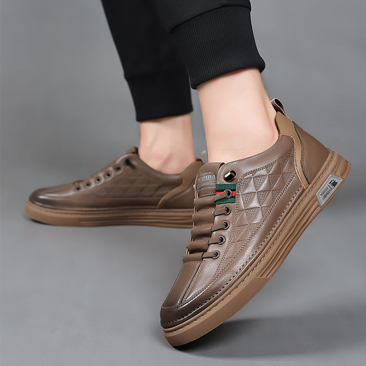 Thomas Baskets Aspect Cuir À Surpiqûres Homme