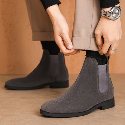 Léon Bottines Effet Daim À Tirette Homme