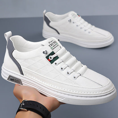 Thomas Baskets Aspect Cuir À Surpiqûres Homme